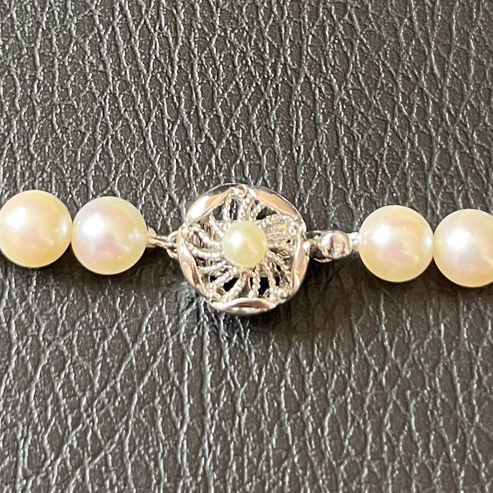 【照り良し】あこや真珠 ネックレス 6.6mm〜7.0mm 58.5cm 刻印 画像8