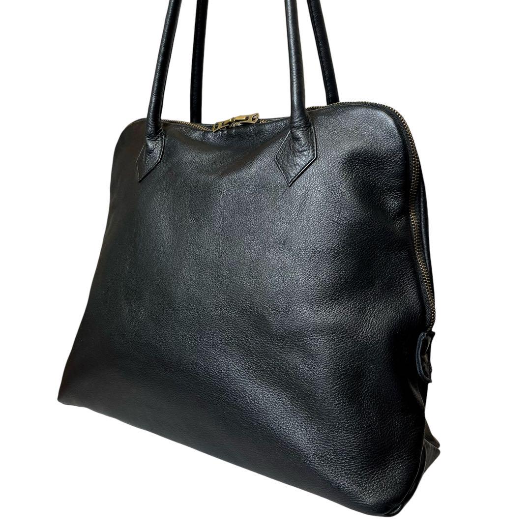 美品【CLASKA & THE FACTORY】レザー トートバッグ シルバ