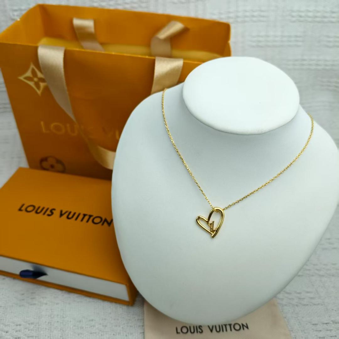 【美品】 Louis Vuitton ゴールド ハートネックレス