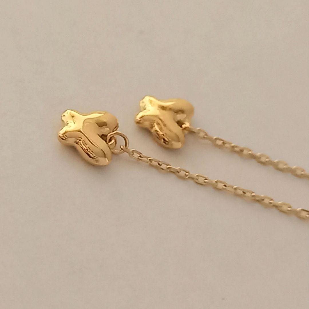 新品☆K18(18金)バタフライモチーフ アメリカンピアス