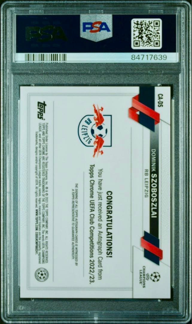 PSA9【ドミニク・ソボスライ】直筆サインカード リバプール RC