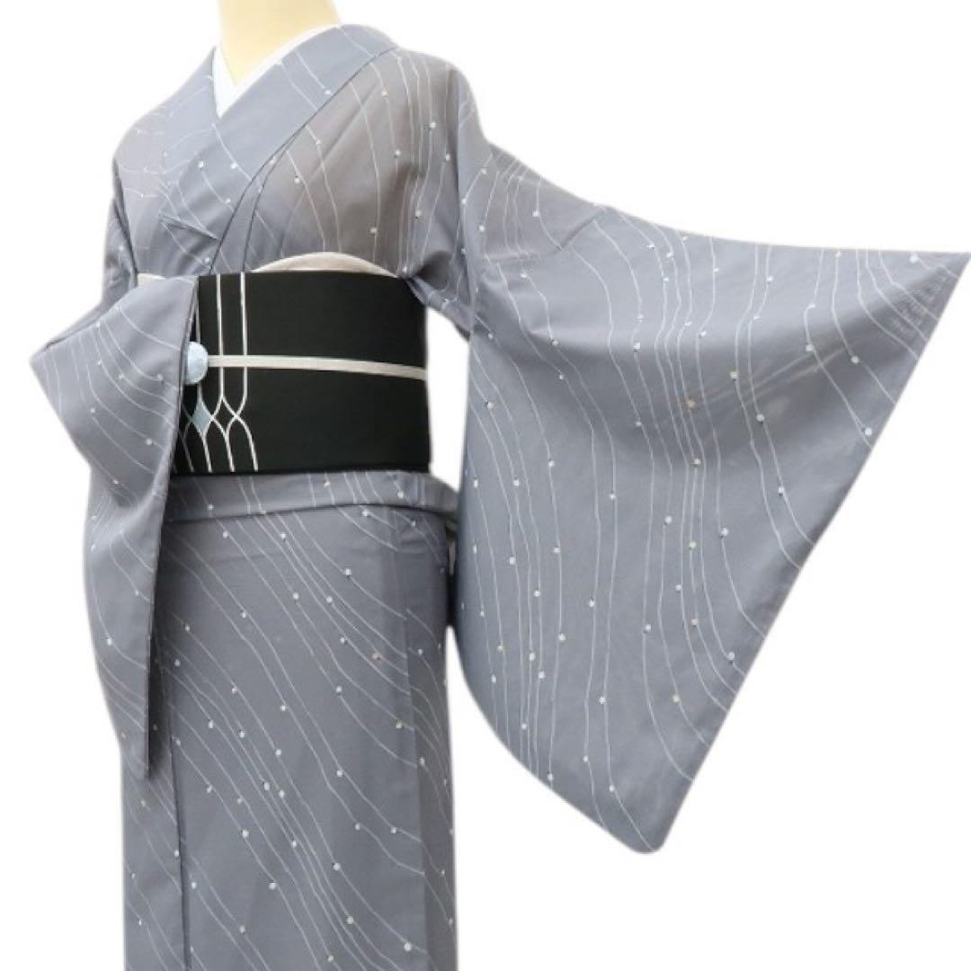 美品 洗える夏着物 絽 小紋 着物 A2822