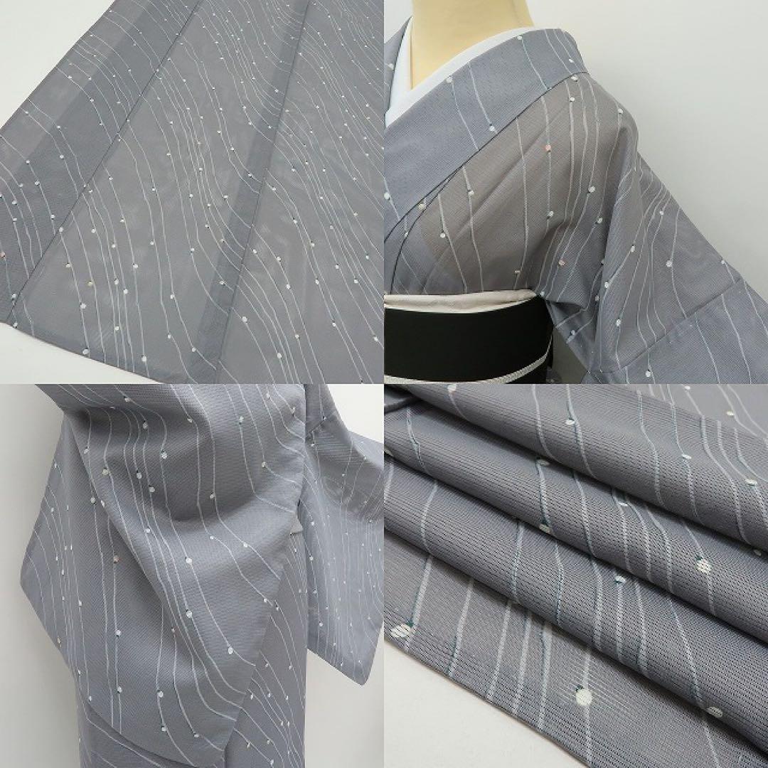 美品 洗える夏着物 絽 小紋 着物 A2822