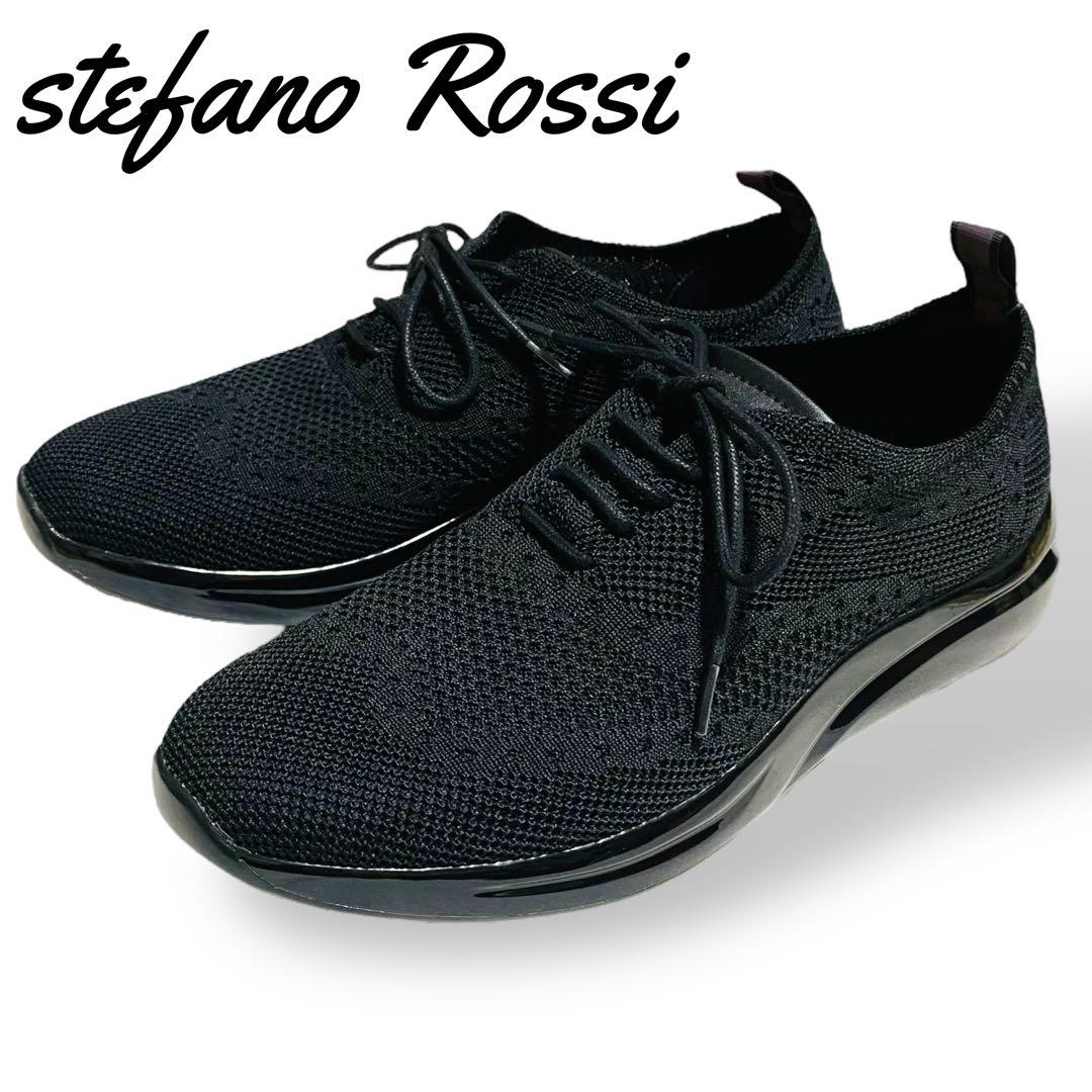 【未使用級】stefano Rossi ブラックスニーカーメッシュ