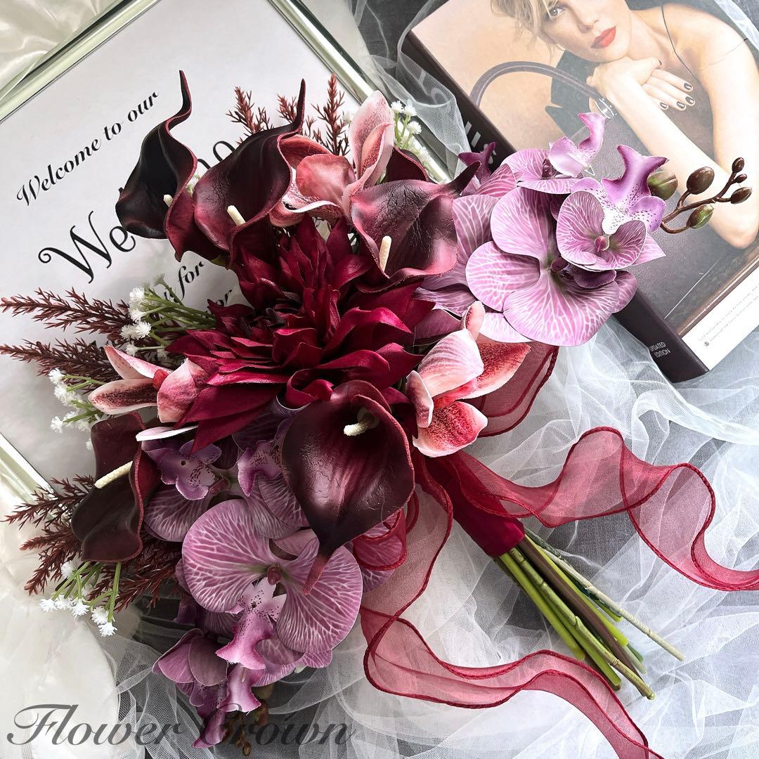 ウエディングブーケ クラッチブーケ アーティフィシャルフラワーブーケ 結婚式