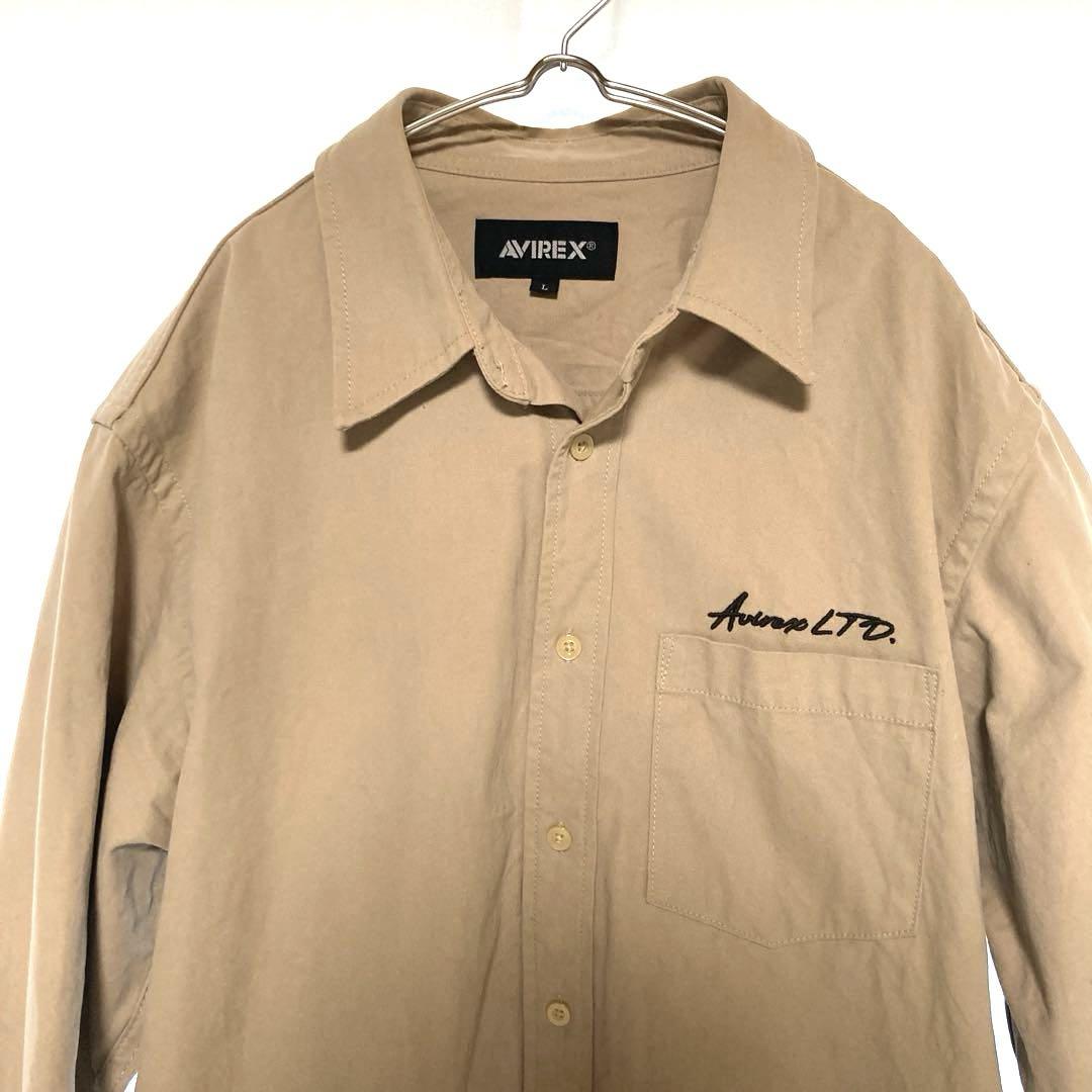 ピンナップガール アヴィレックス シャツ L ベージュ ミリタリー AVIREX