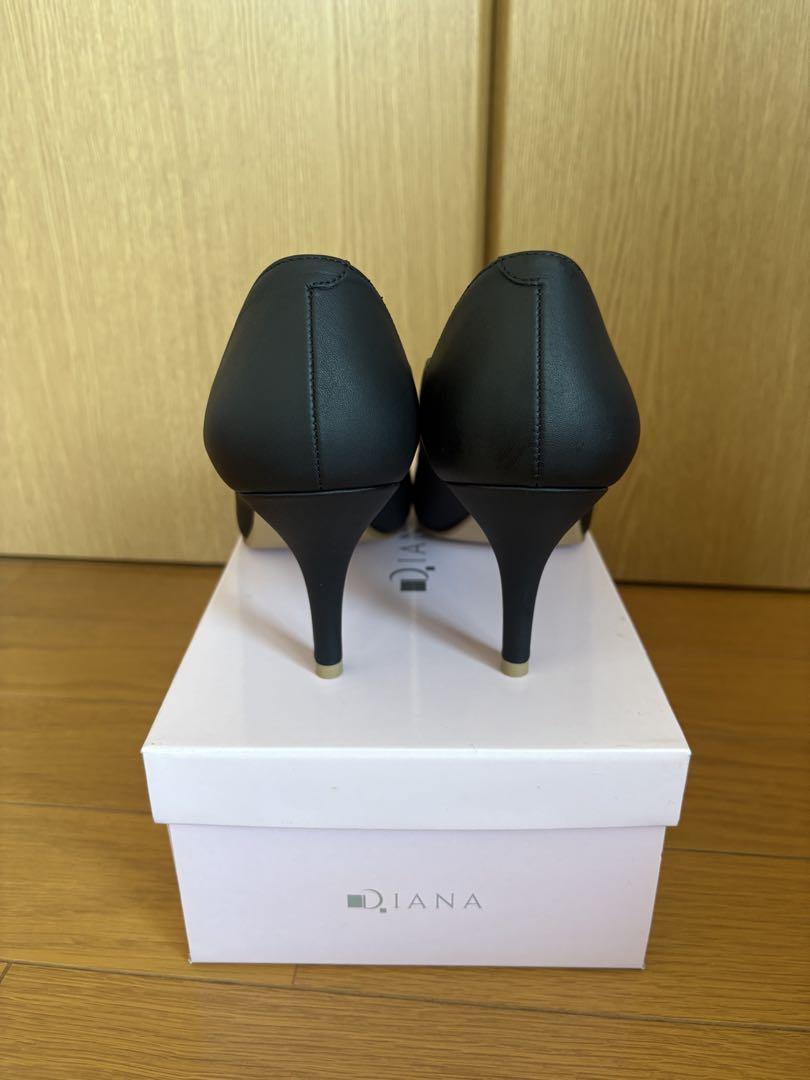 DIANA ブラックリボンパンプス 24cm