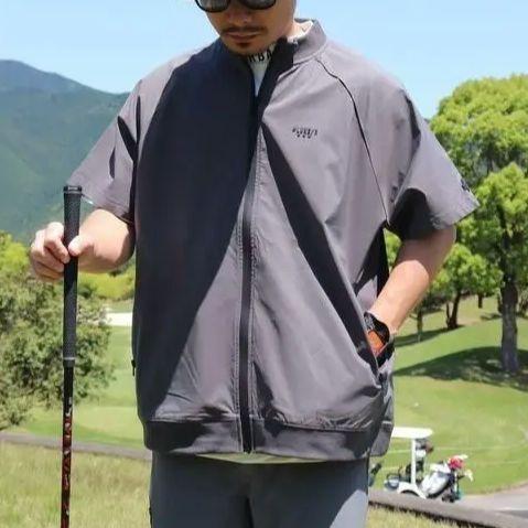 LUXE/R GOLF ラグジュストレッチナイロン布帛ジップ45702CHM