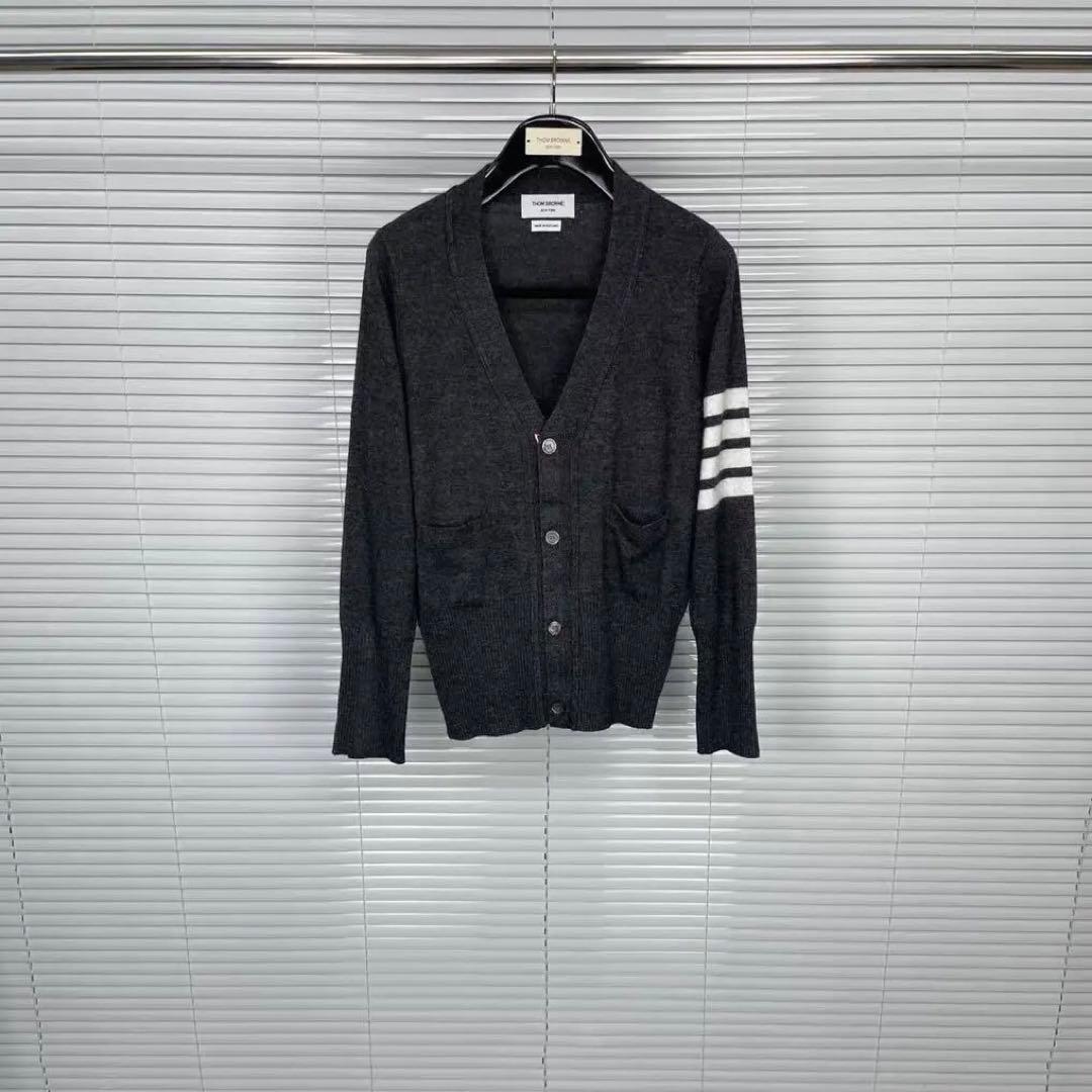 Thom Browne カシミア4BAR ショート Vネックカーディガン 2M