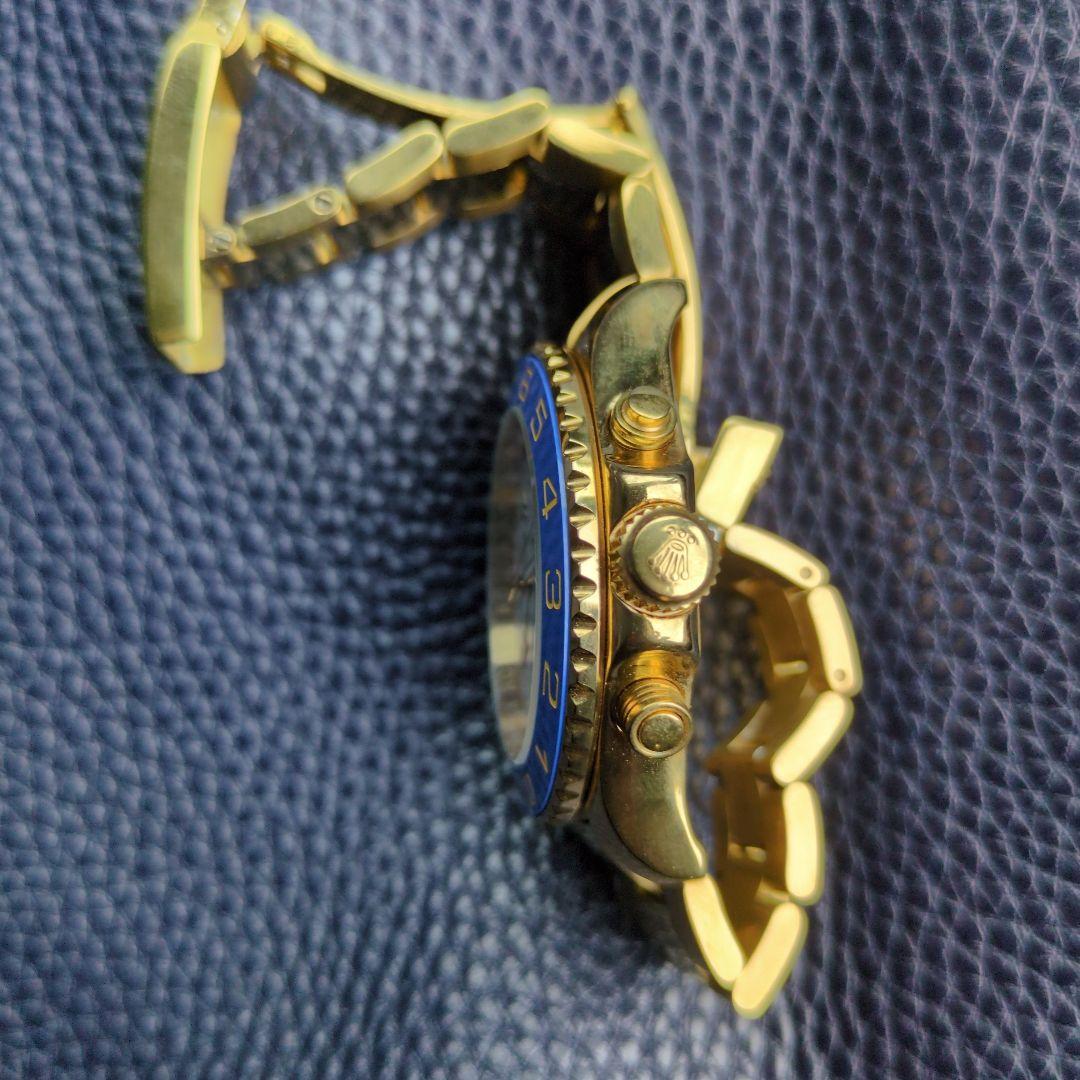 祖父の遺品。Yacht Master2 ゴールド ブルー 自動巻き時計