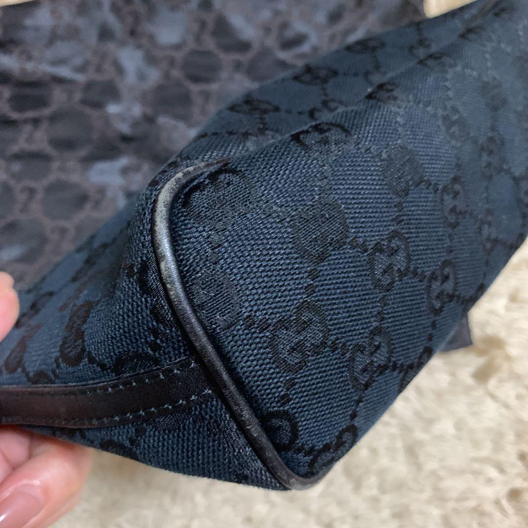 GUCCI アクセサリーポーチ GGキャンバスレザー 黒 0CYbe-m16122691316 グッチ ミニバッグ 大人気安い