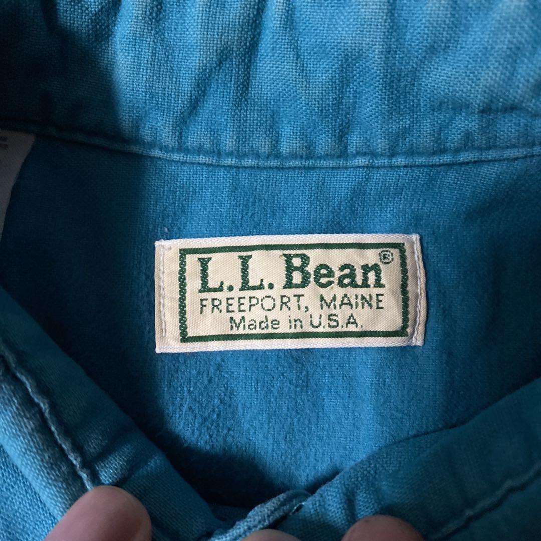 OLD L.L. Bean 80's USA製 ターコイズカラーネルシャツ