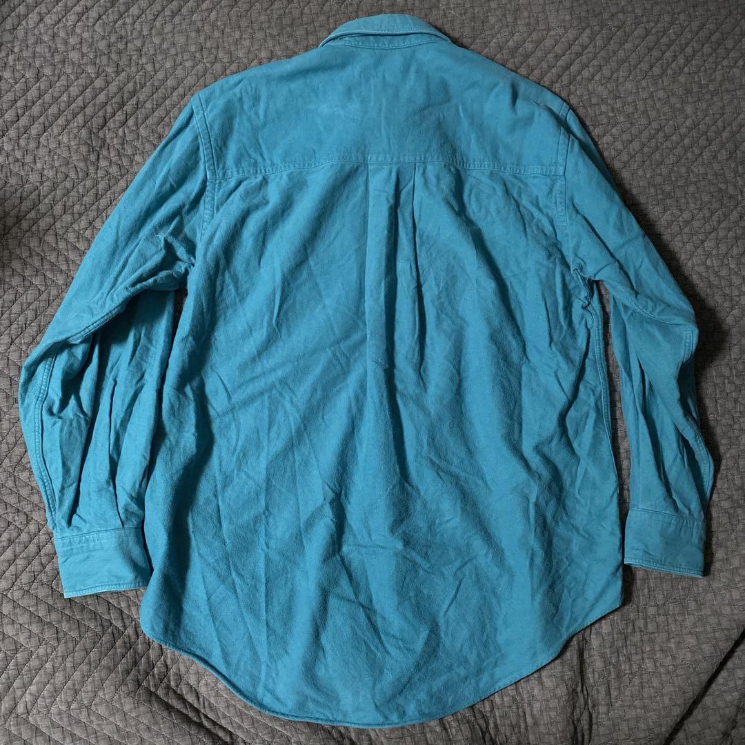 OLD L.L. Bean 80's USA製 ターコイズカラーネルシャツ