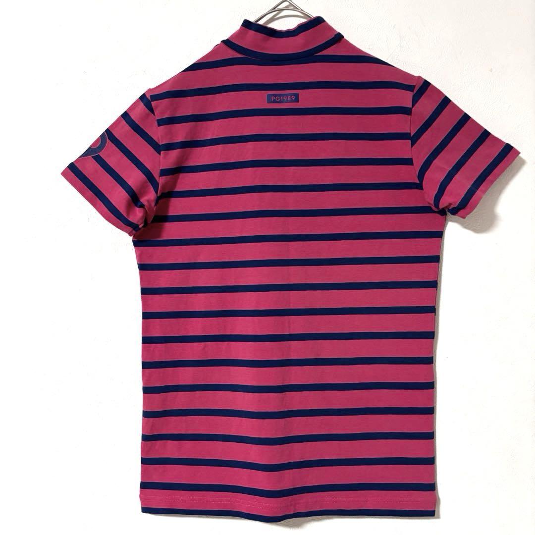 PEARLY GATES 半袖Tシャツ ボーダー柄モックネックゴルフウェア