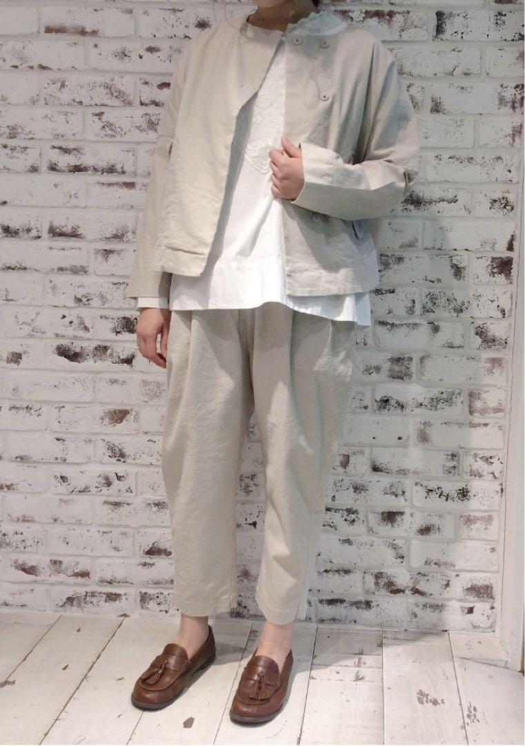 新品未使用ピュアルセシンpual ce cinリネン・コットン テーパードパンツ
