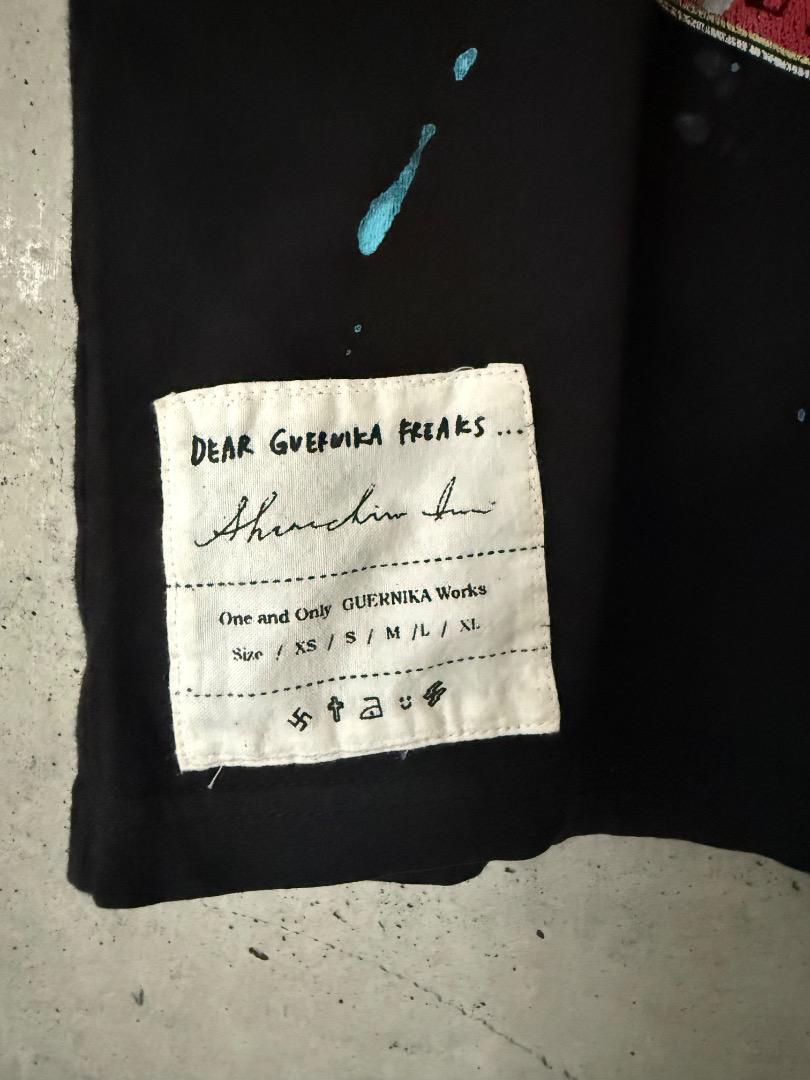 在庫処分セール 言い換え × ゲルニカ ガンズTシャツ 人気デザインビンテージ 黒 コラボ トップス