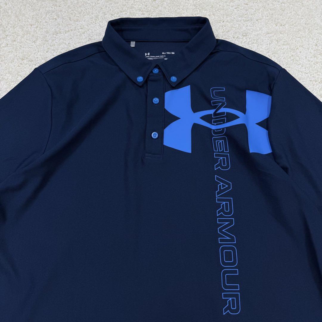 送料無料 店舗 アーマー アンダー 美品】 HEATGEAR XL ネイビー ポロシャツ メンズウェア