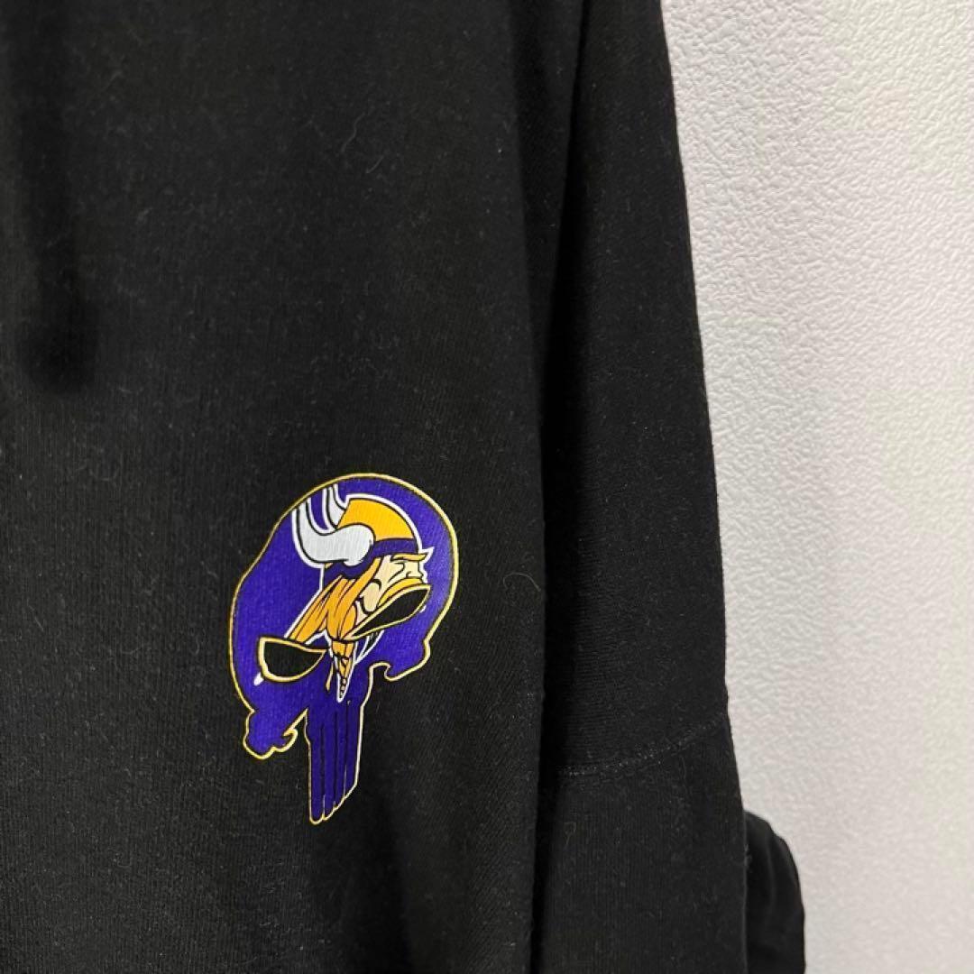 USA古着 vikings オーバーサイズ スウェット パーカー 黒