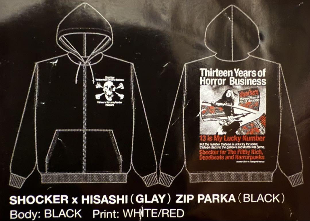 新品SHOCKER 13周年記念GLAY HISASHI コラボパーカーブラック