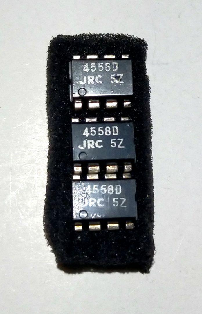 希少 75年製 JRC 2回路オペアンプ 4558D 同LOT３個セット艶あり