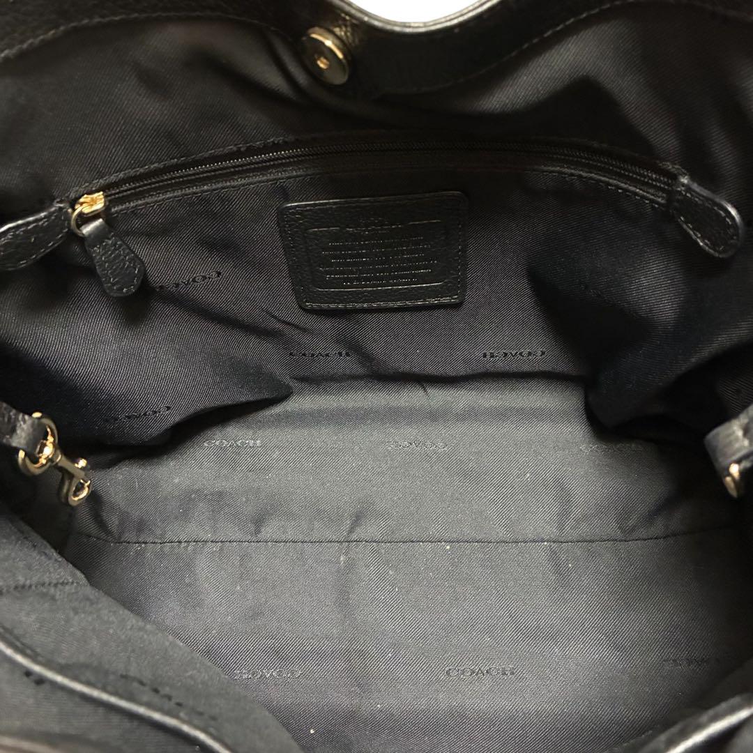 極美品✨COACH ブラック レザー ショルダーバッグ イーディ 黒