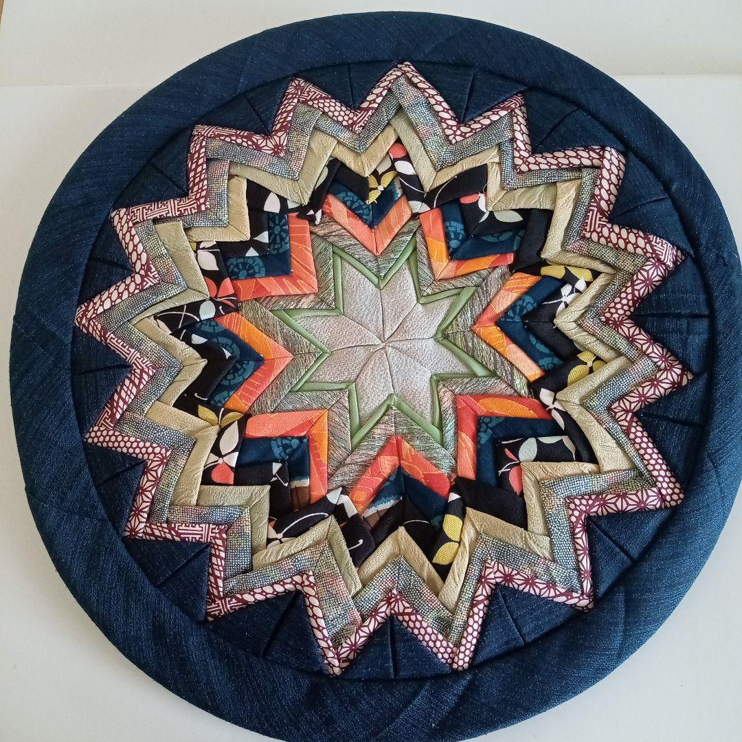 75 ハンドメイド 座布団 パッチワーク 和風 リメイク 着物 古布