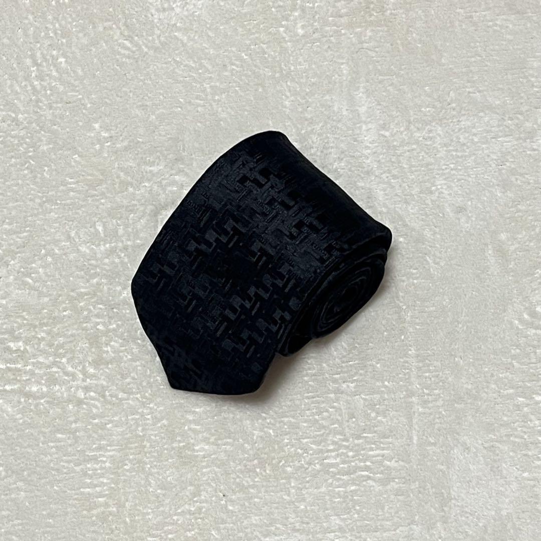 Christian Dior ブラック シルク ネクタイ