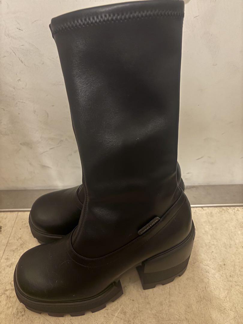 CHARLES&KEITH サイドジッププラットフォームカーフブーツ　23.0