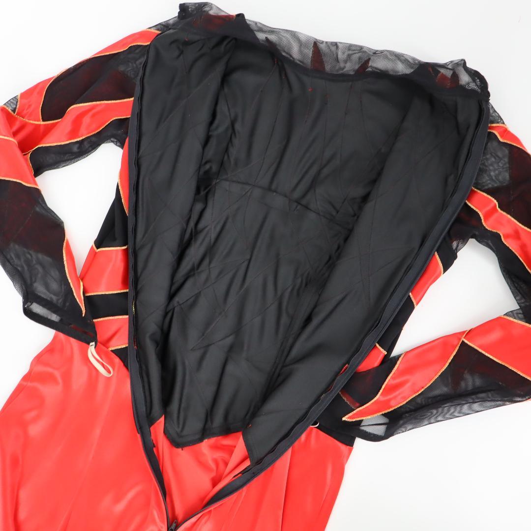 美品 社交ダンス衣装】光沢レッド×ブラック サンヨシムラ ドレス
