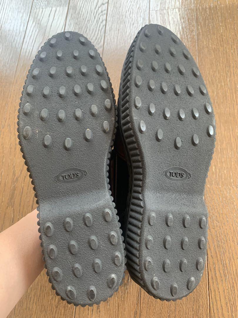 TOD'S 黒茶レザー ローファー