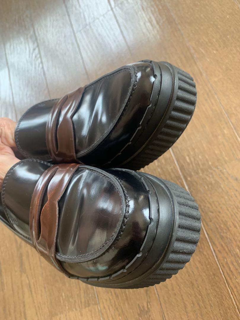 TOD'S 黒茶レザー ローファー