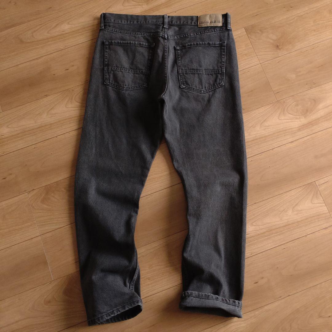NAUTICA ブラックジーンズ/デニムパンツ/古着/実寸W36L31 NAUTICA ブラックジーンズ/デニムパンツ/古着/実寸W36L31