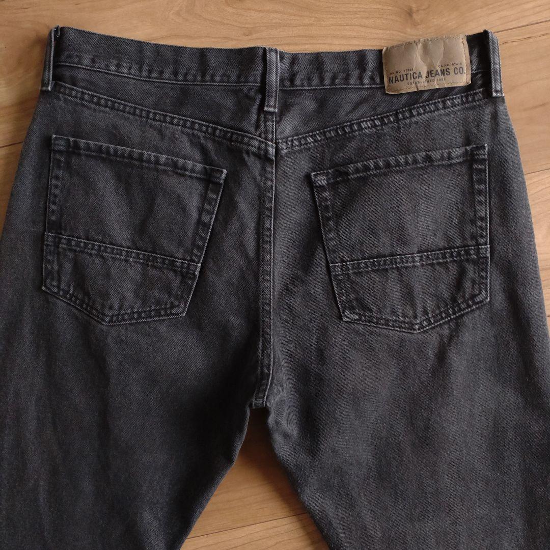 NAUTICA ブラックジーンズ/デニムパンツ/古着/実寸W36L31 NAUTICA ブラックジーンズ/デニムパンツ/古着/実寸W36L31
