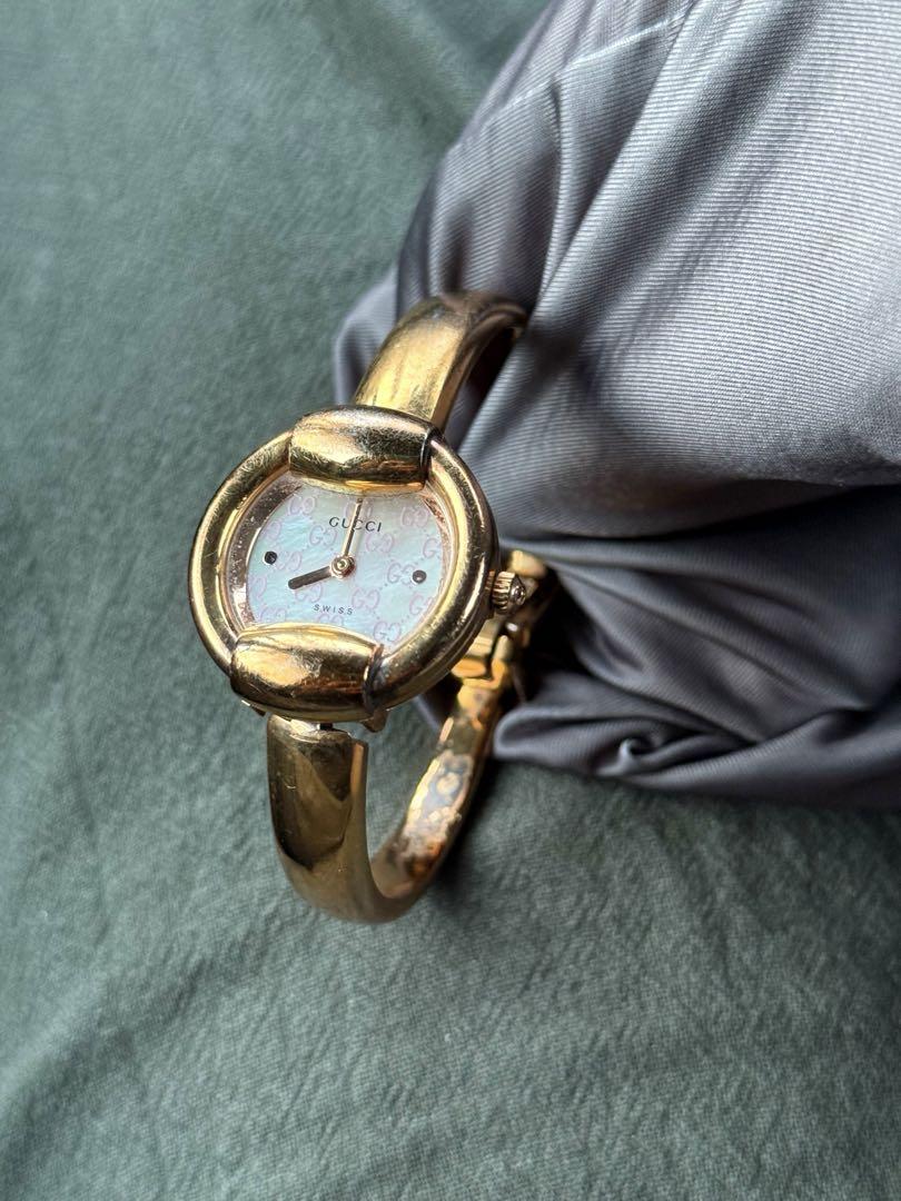 GUCCI 1400L レディース ピンク ゴールド 時計