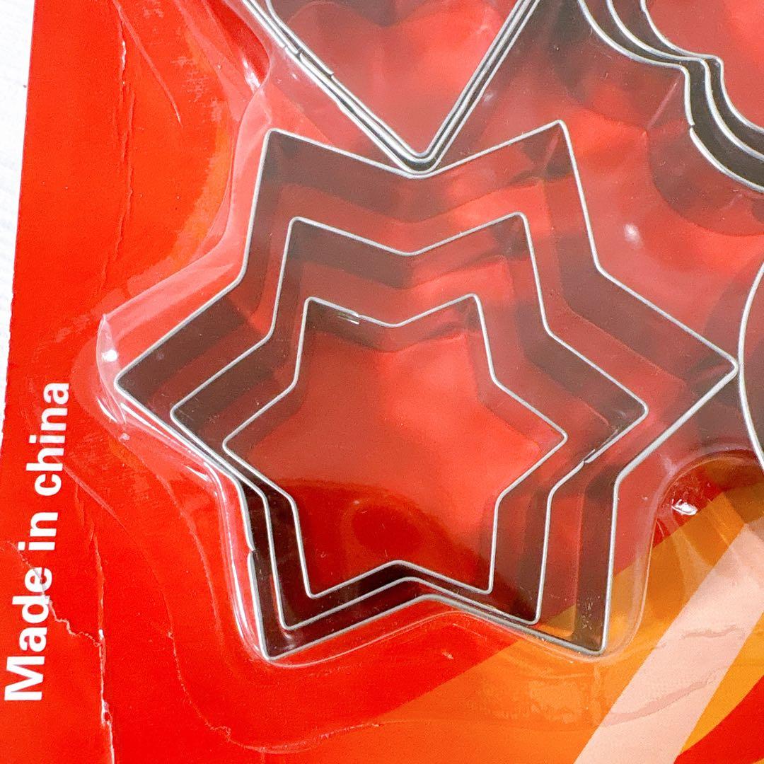 クッキー型 12個セット ステンレス クッキーカッター 丸 ハート 星 花