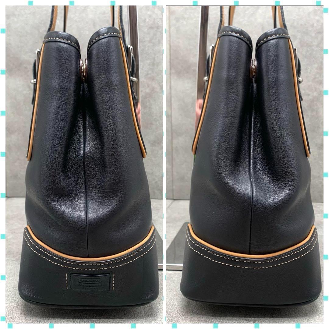 COACH レザー トートバッグ ハンドバッグ ブラック 手提げ 9605