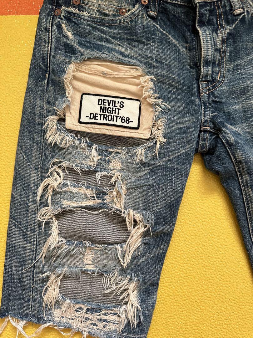 ヒステリックグラマー デニム ハーフパンツ スタッズ W32 HYSTERIC GLAMOUR（ヒステリックグラマー） スタッズデザイン