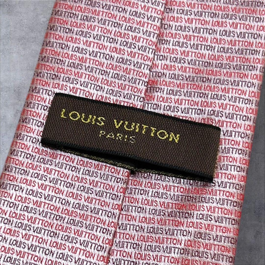 C237/LOUIS VUITTON ルイヴィトン ネクタイ ピンク 文字柄