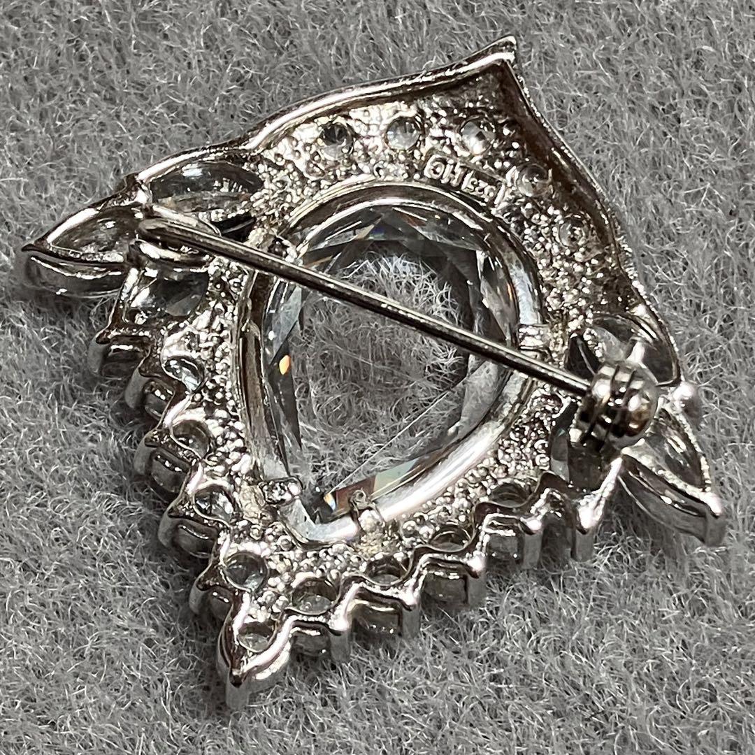【ご予約品】 クリスタルガラス 美品 ブローチ ブローチ シルバー925 クリア アクセサリー