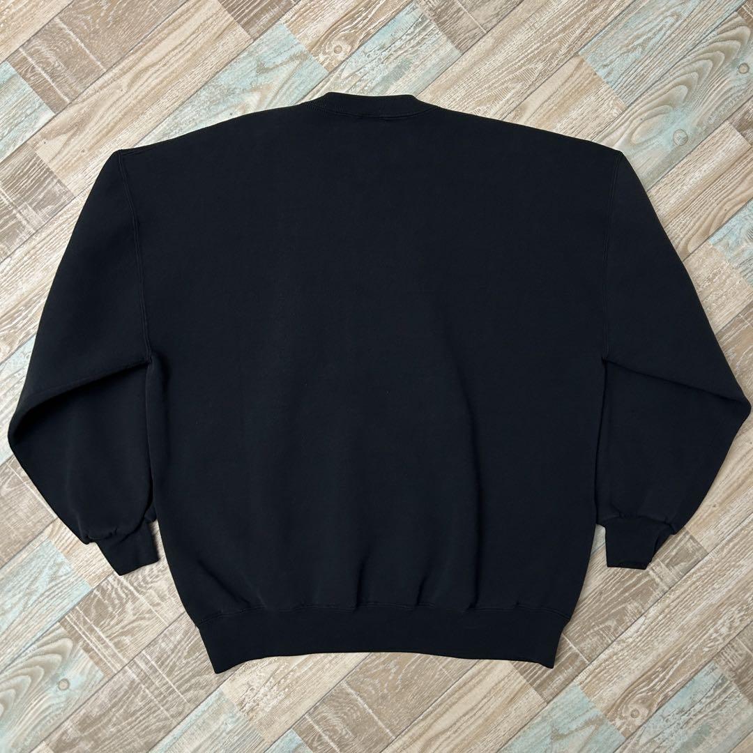 90s USA製 RUSSELL ラッセル スウェット 前V ブラック XXL