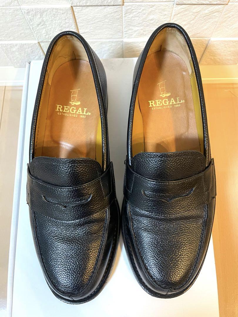 【新品・未使用】REGAL ブラックレザー ローファー フリンジ付き REGAL ブラック レザー ローファー【24EE】超美品 リーガル型
