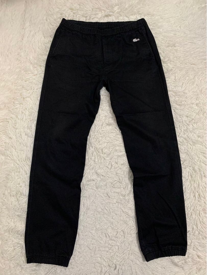 LACOSTE ラコステ　ジョガーパンツ　RELAX FIT 黒　刺繍ロゴ　M