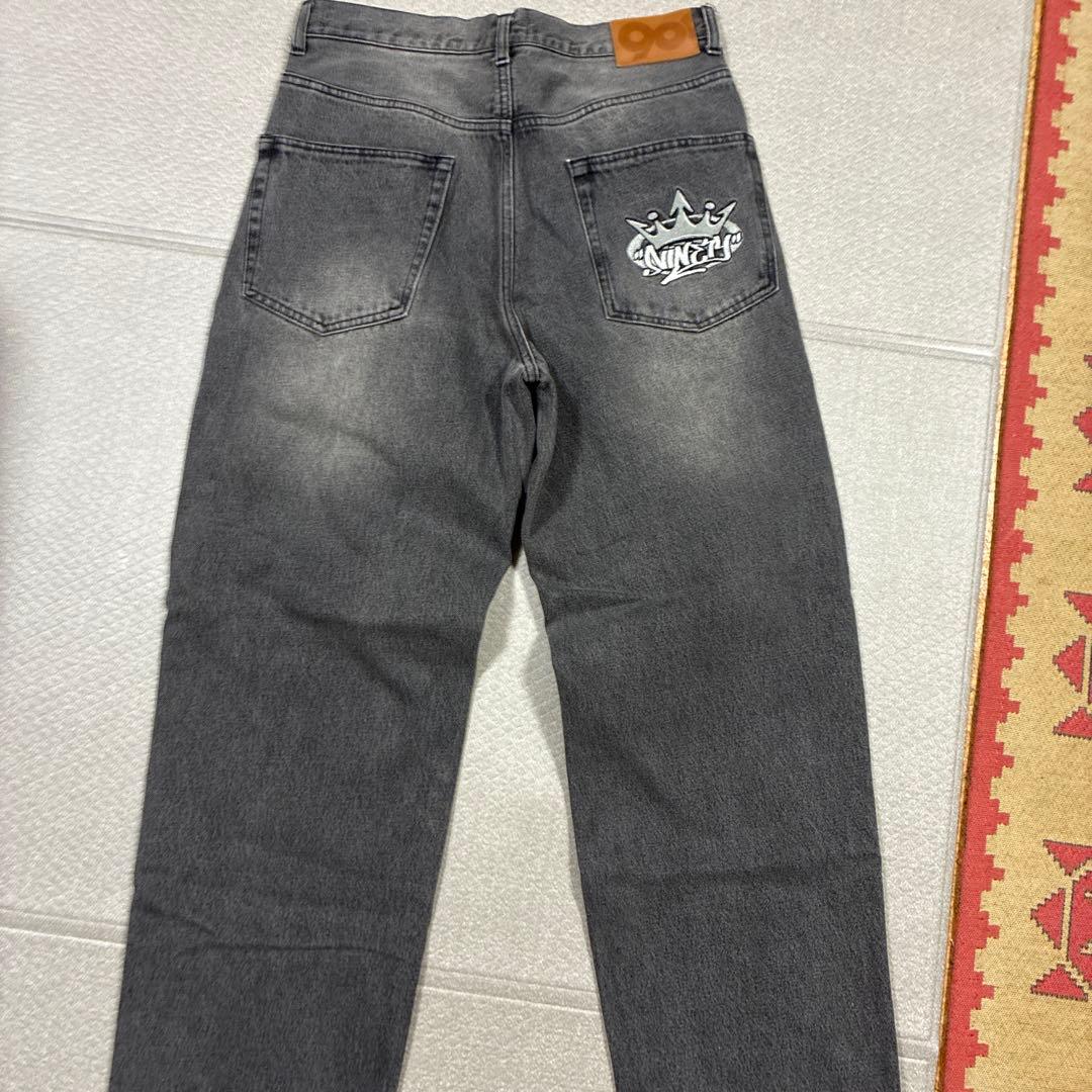 9090 グレー バギー デニム
