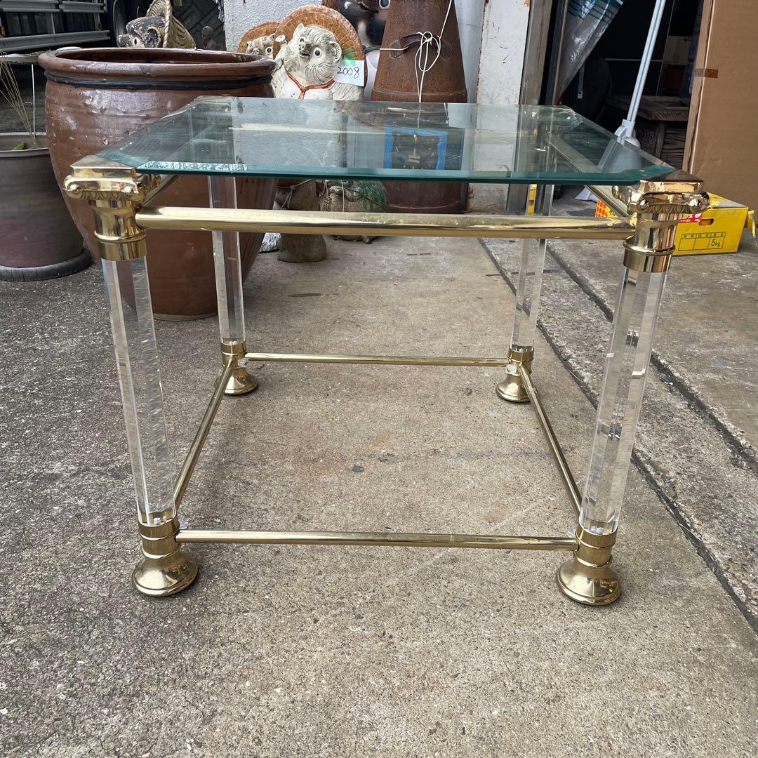 サァラ麻布のオルセニゴ ガラス サイドテーブル洗練された魅力的なデザインやや傷や汚れあり