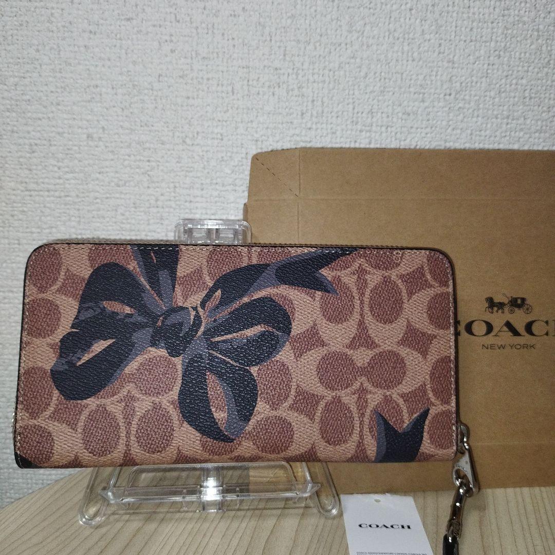 【新品 人気】COACH リボン柄　長財布