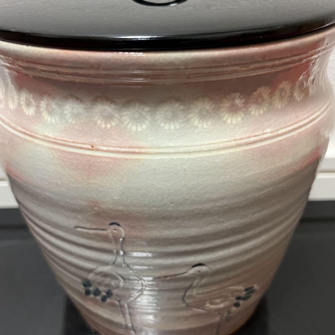 御本立鶴水指　茶道具懐石鵬雲斎坐忘斎淡々斎即中斎七事式水屋道具茶箱棗茶杓而妙斎