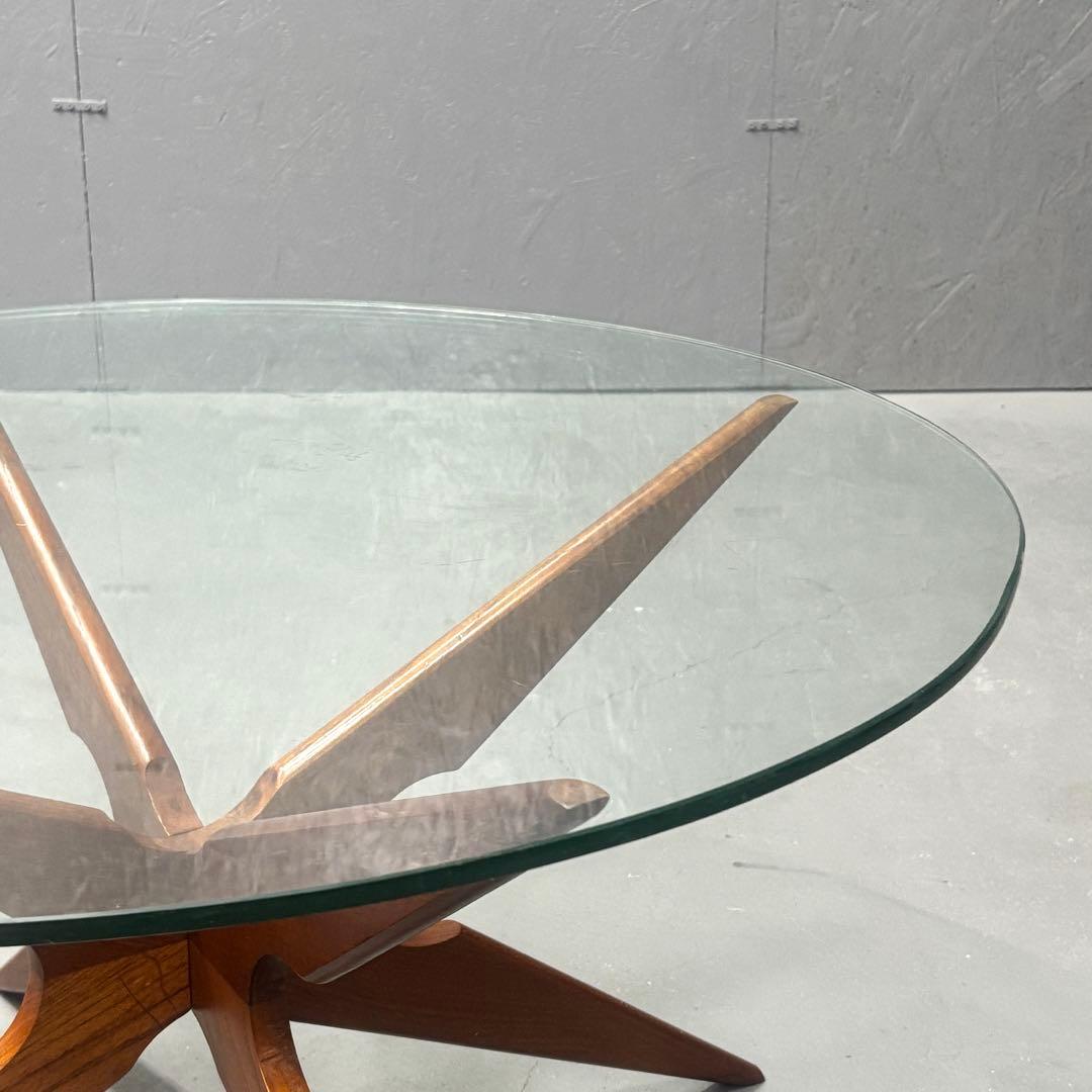 北欧 デンマーク製 ガラストップ コーヒーテーブル