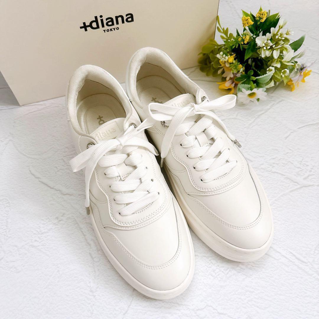 美品》＋diana 【軽量】サステナブルスニーカー ビジュー 白