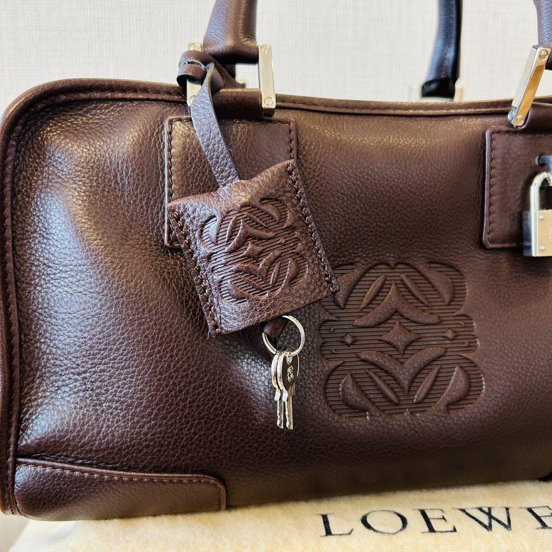 大人気！まとめ一覧 ✨ほぼ未使用✨LOEWE/ロエベ/アマソナ28/ダークブラウン/保存袋付き バッグ