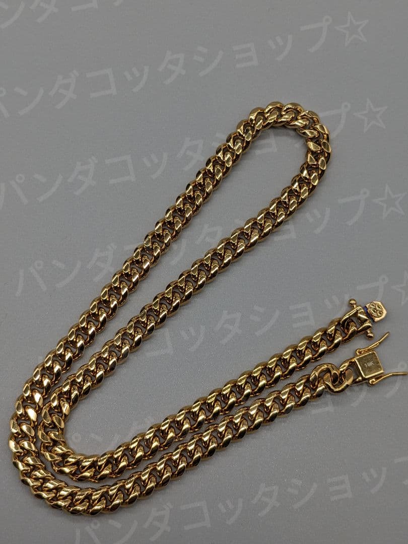 【50cm】【8mm】【18K刻印あり】【Miami Cuban】 【50cm】【8mm】【18K刻印あり】【Miami Cuban】